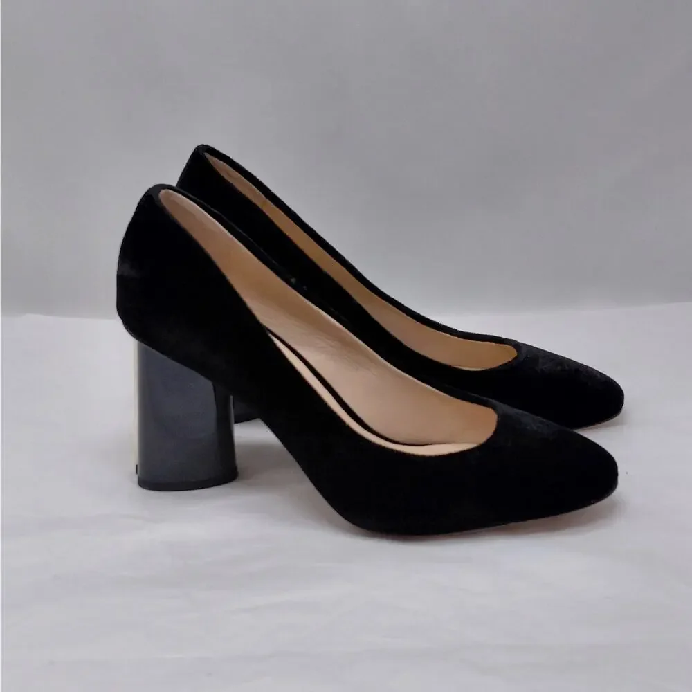 Kate Spade Pumps Womens 6.5 Black Velvet Crystal Heel Party Dress Shoes Wedding